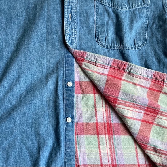 Denim Flannel Lined Button Down - Picture 2 of 3